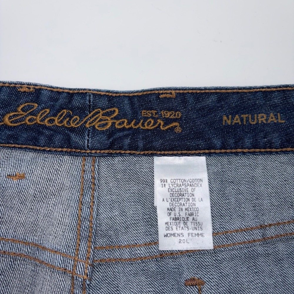 Eddie Bauer Natural High Rise Raw Hem Dark Wash Jeans Womens 20L - Picture 2 of 6